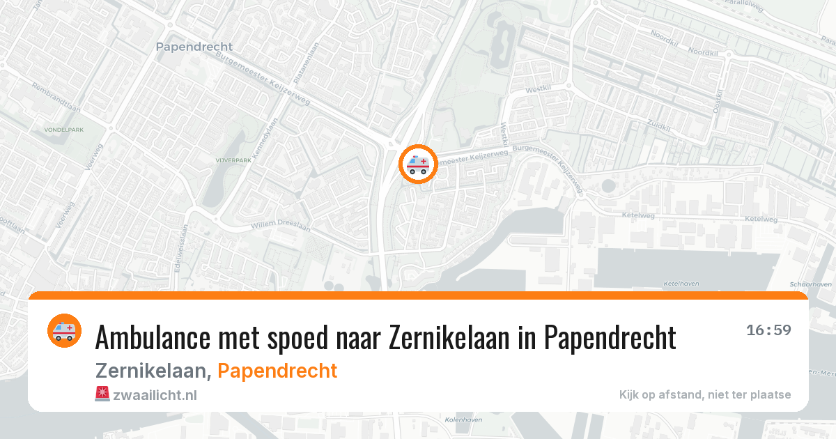 Ambulance met spoed naar Zernikelaan in Papendrecht — 19 mei 2026