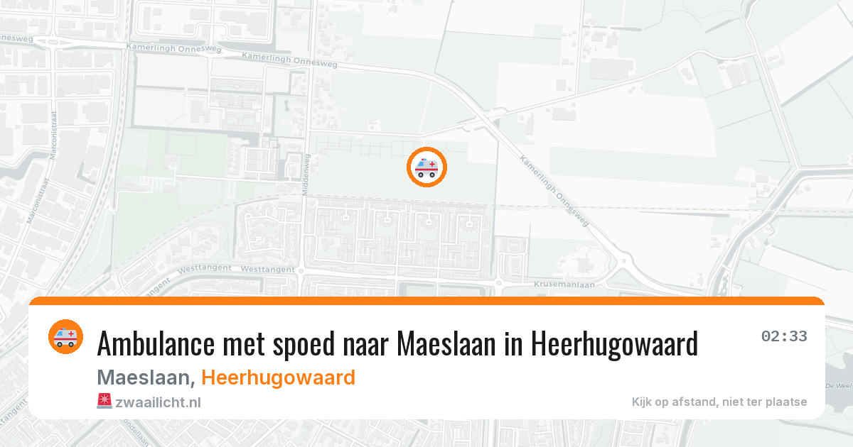 Ambulance met spoed naar Maeslaan in Heerhugowaard — 26 apr 2026