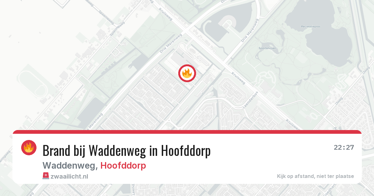 Brand bij Waddenweg in Hoofddorp — 30 mei 2026