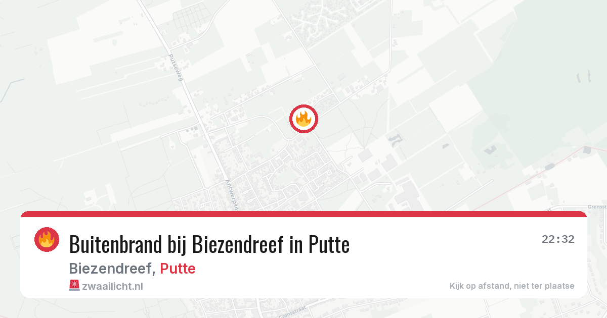 Buitenbrand bij Biezendreef in Putte — 29 jul 2026