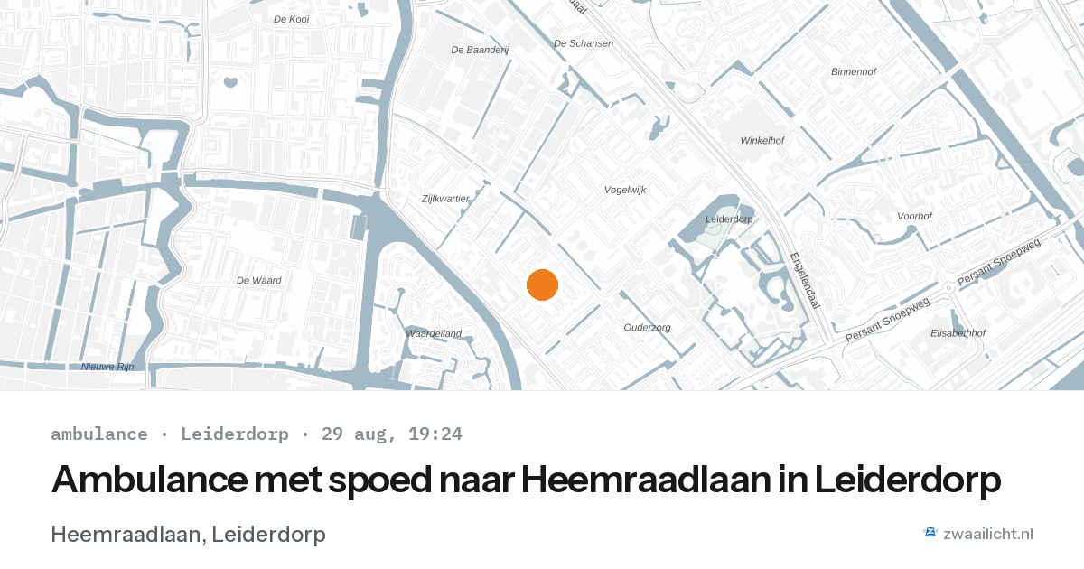 Ambulance met spoed naar Heemraadlaan in Leiderdorp — 29 aug 2026