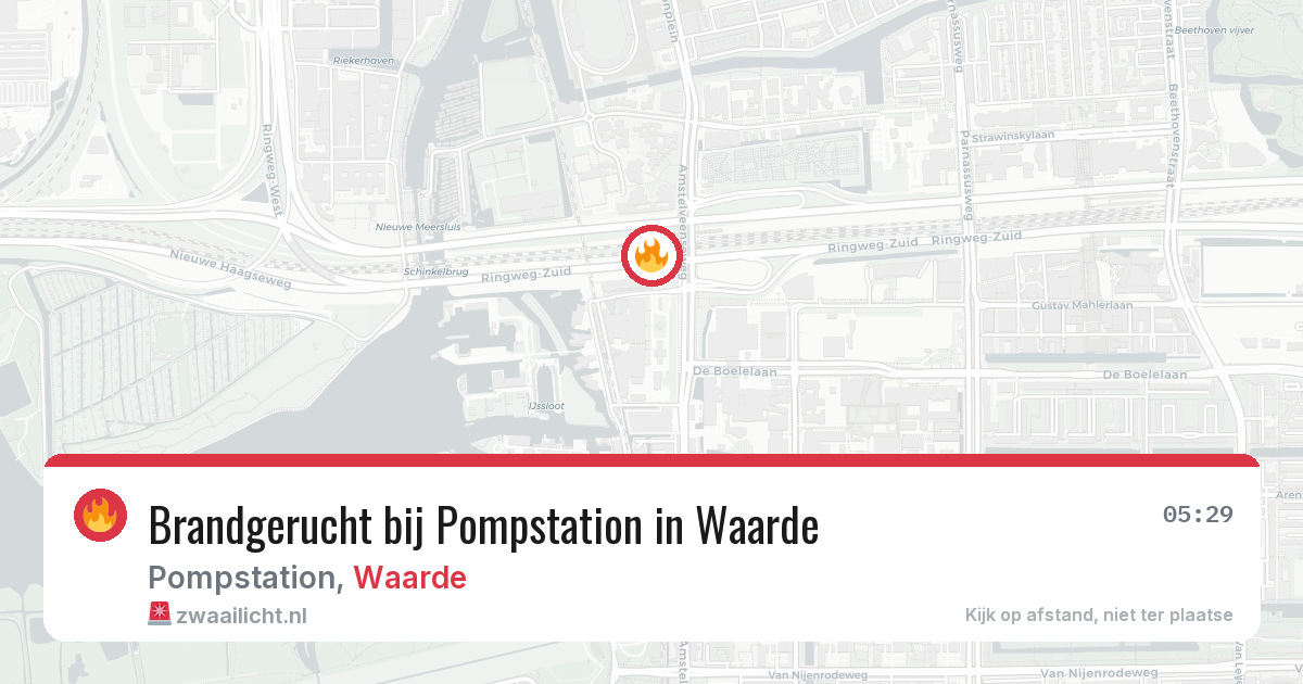 Brandgerucht bij Pompstation in Waarde — 1 jul 2026