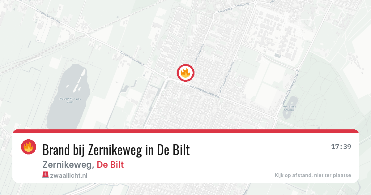Brand bij Zernikeweg in De Bilt — 22 jul 2026