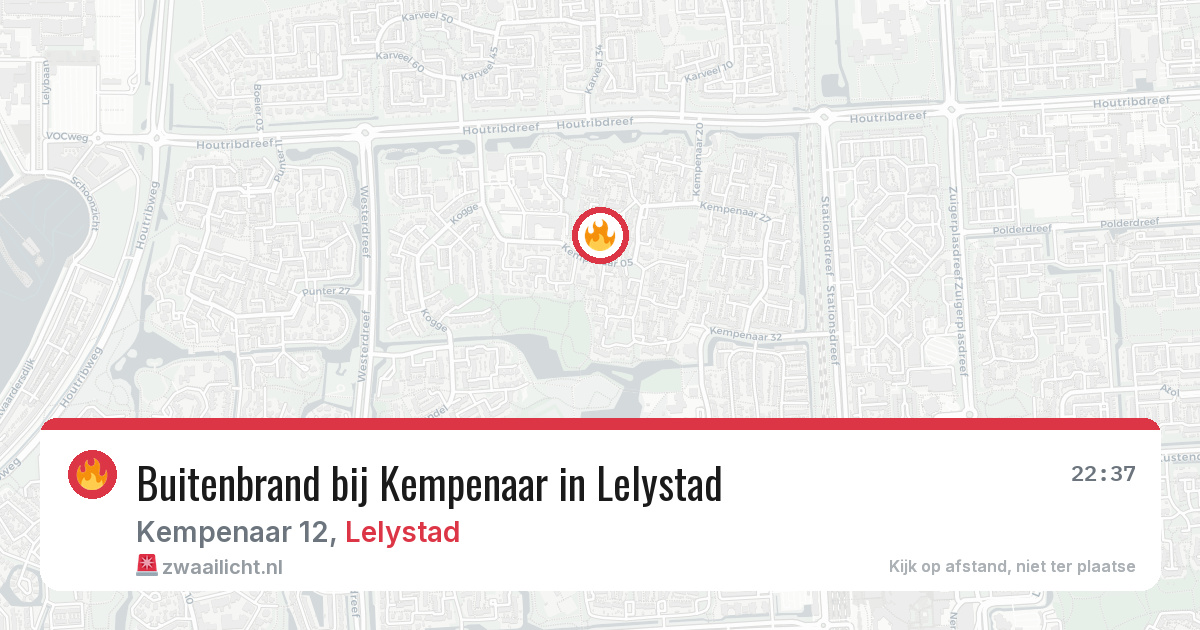 Buitenbrand bij Kempenaar in Lelystad — 30 jul 2026