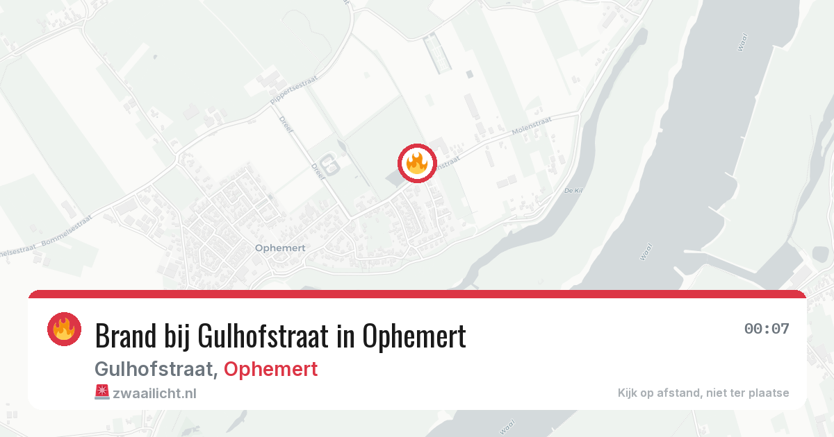 Brand bij Gulhofstraat in Ophemert — 8 aug 2026