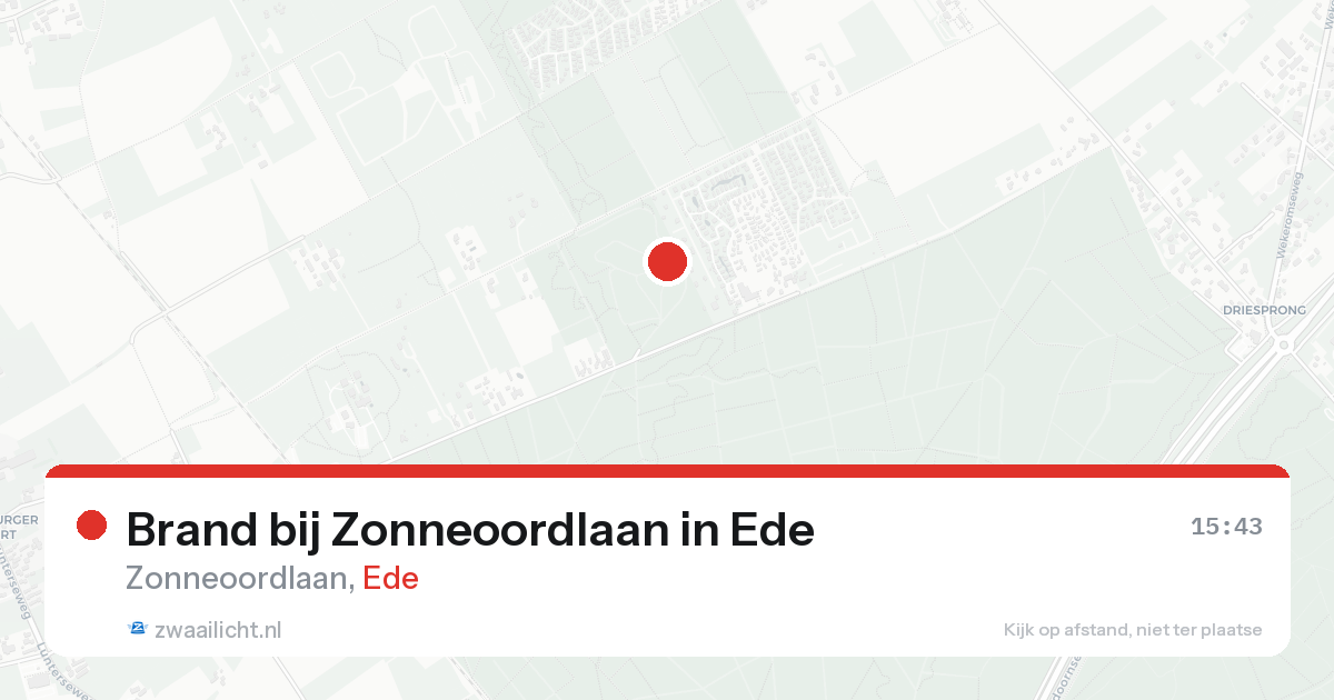 Brand bij Zonneoordlaan in Ede — 17 aug 2026