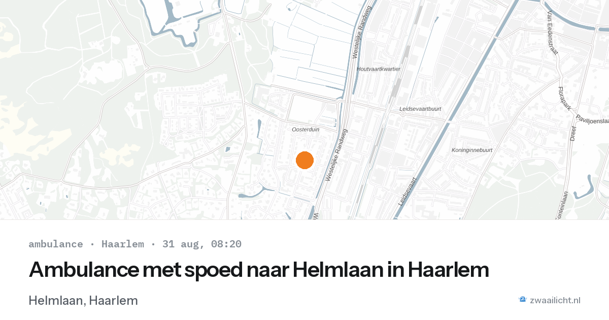 Ambulance met spoed naar Helmlaan in Haarlem — 31 aug 2026