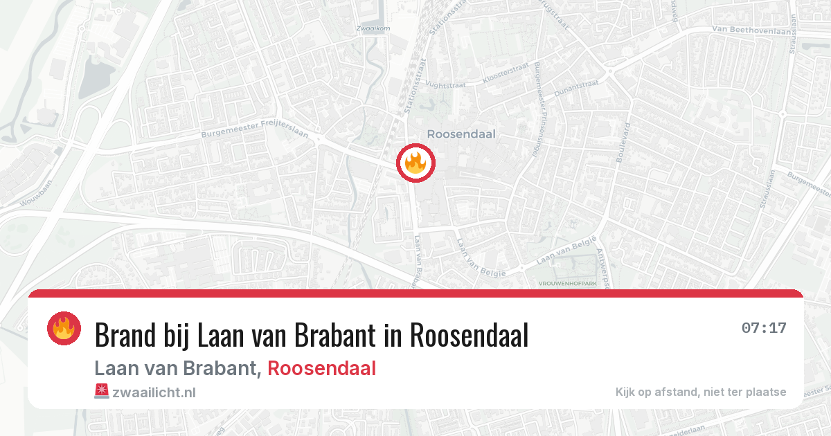 Brand bij Laan van Brabant in Roosendaal — 24 jul 2026