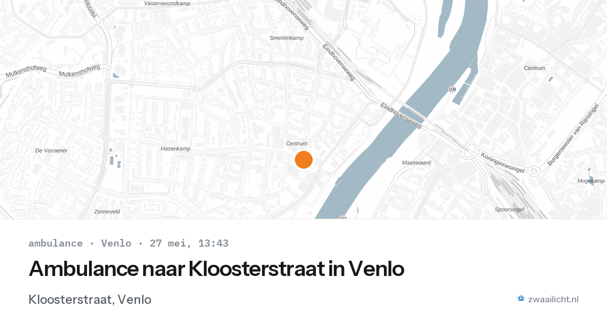 Ambulance naar Kloosterstraat in Venlo — 27 mei 2026