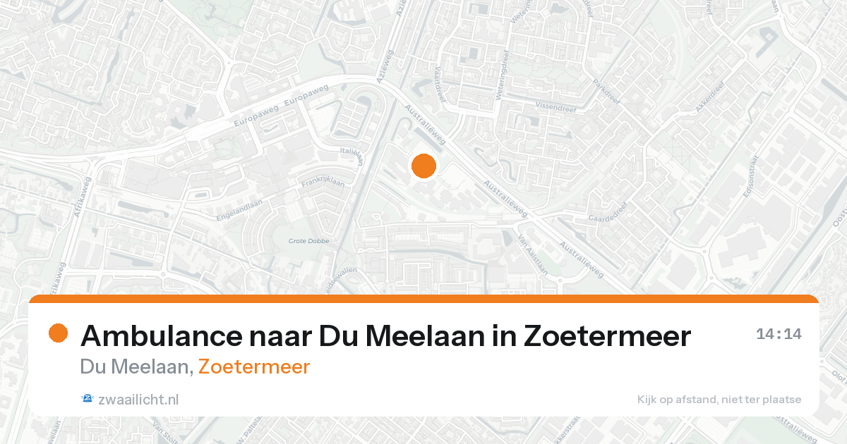 Ambulance naar Du Meelaan in Zoetermeer — 15 aug 2026