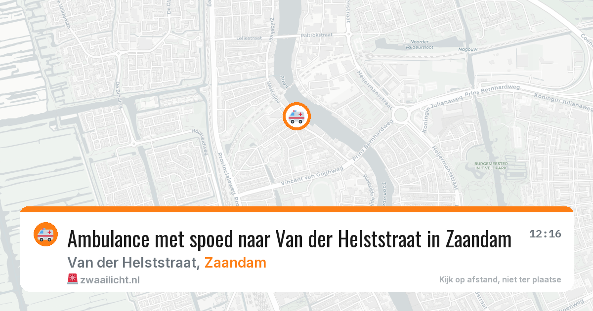 Ambulance met spoed naar Van der Helststraat in Zaandam — 25 mrt 2026