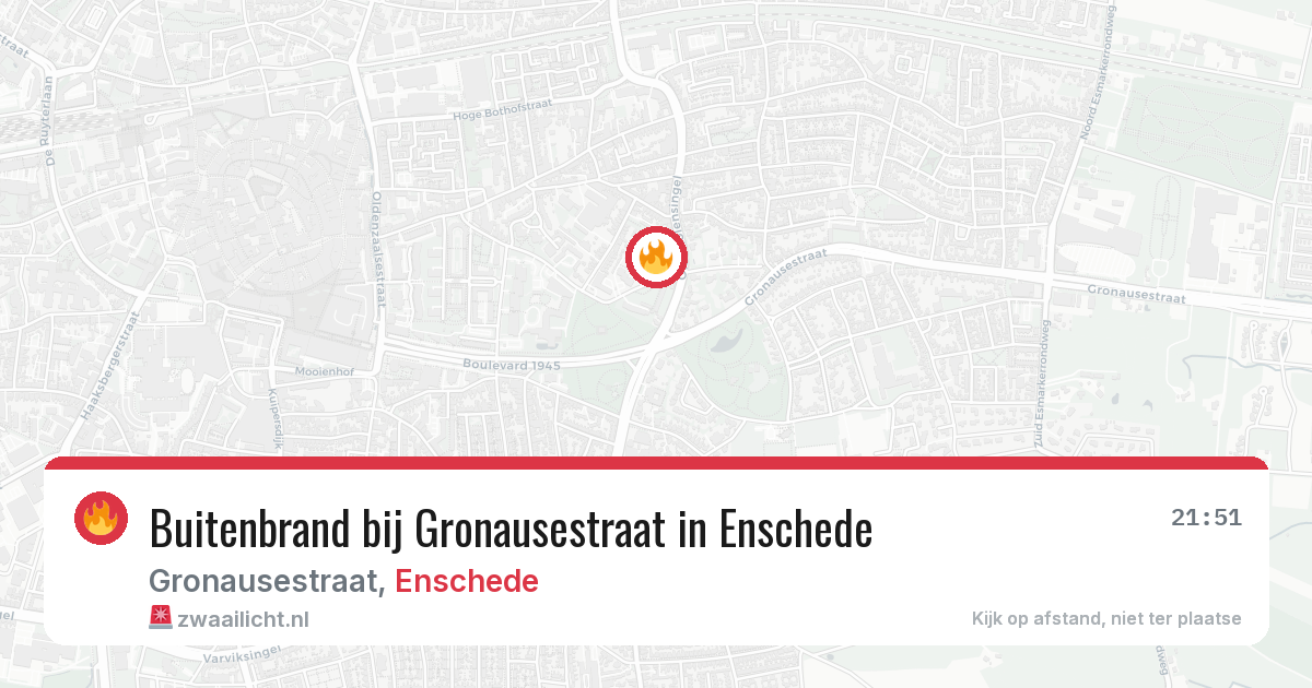 Buitenbrand bij Gronausestraat in Enschede — 18 jul 2026