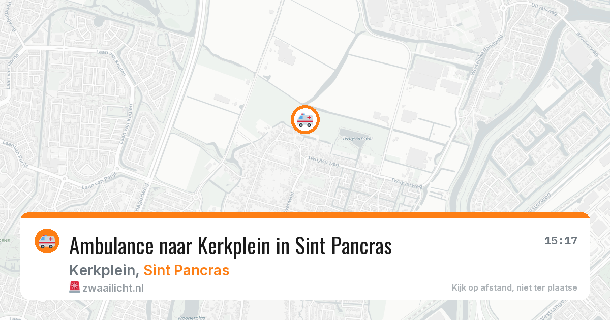 Ambulance naar Kerkplein in Sint Pancras — 20 jun 2026
