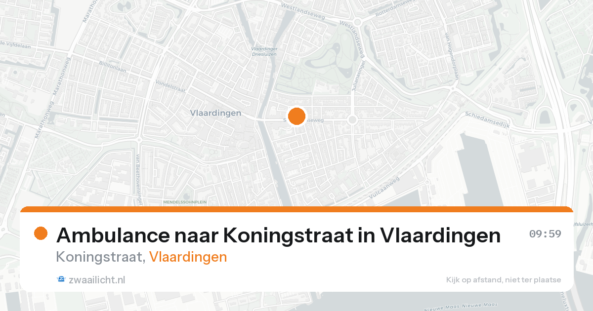 Ambulance naar Koningstraat in Vlaardingen — 16 aug 2026