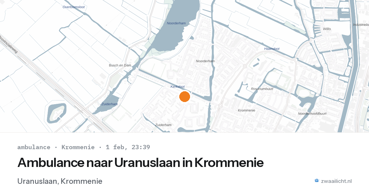 Ambulance naar Uranuslaan in Krommenie — 1 feb 2026