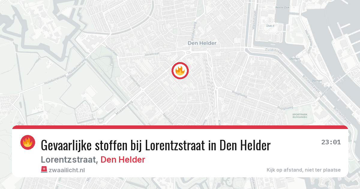 Gevaarlijke stoffen bij Lorentzstraat in Den Helder — 6 apr 2026