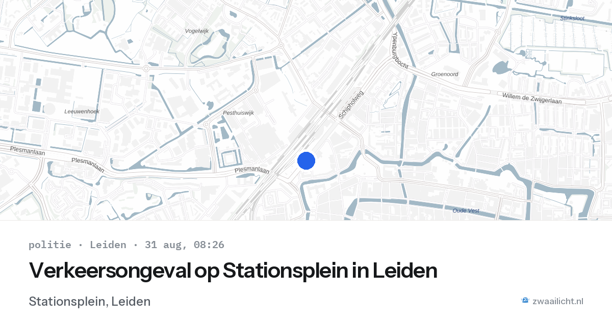 Verkeersongeval op Stationsplein in Leiden — 31 aug 2026