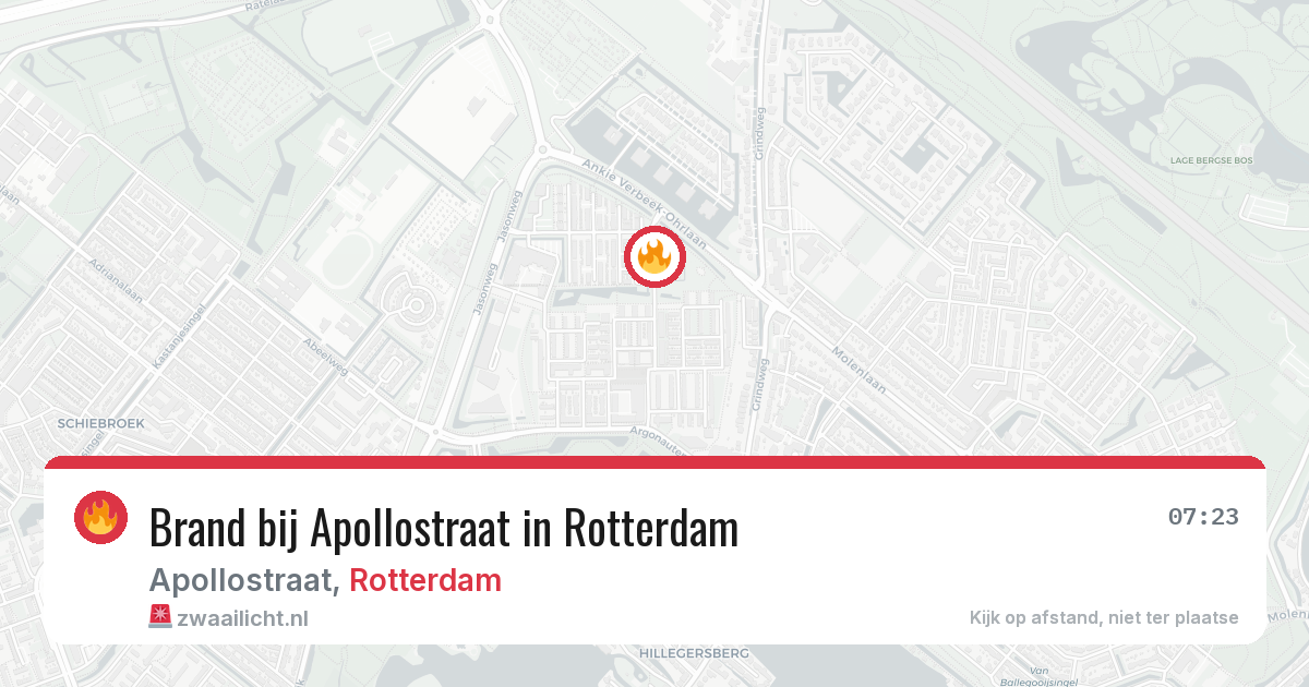 Brand bij Apollostraat in Rotterdam — 20 jul 2026