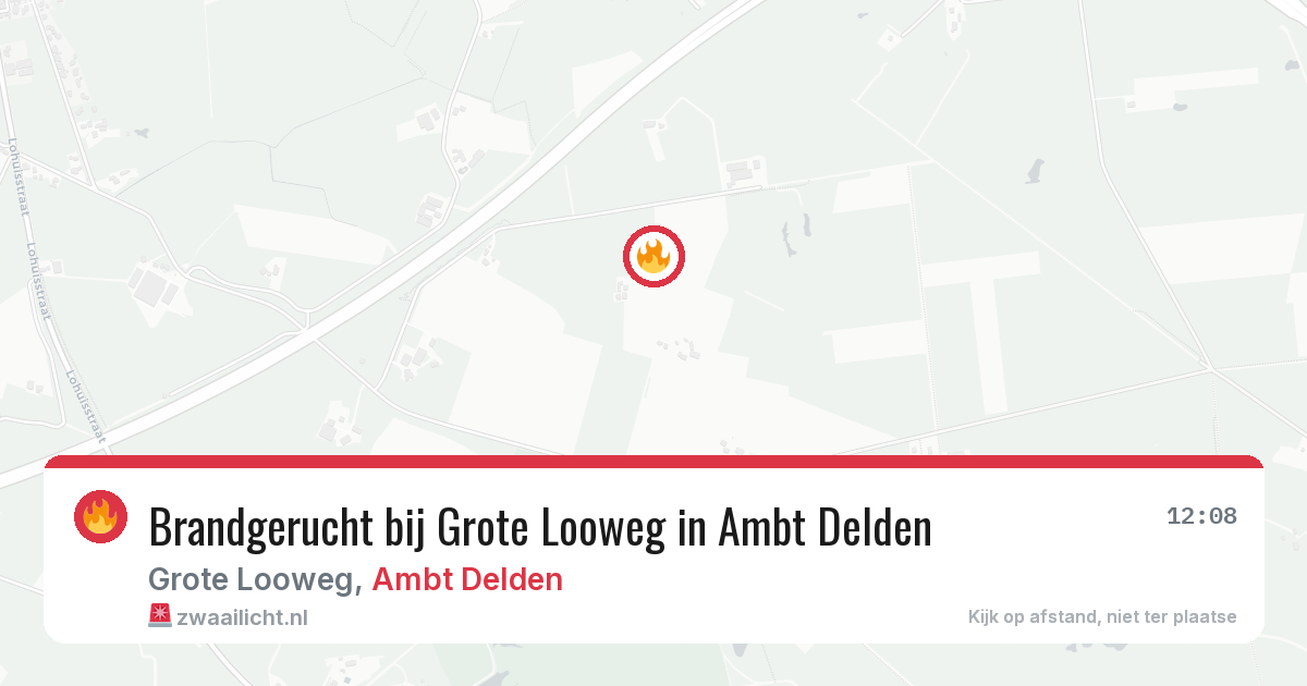 Brandgerucht bij Grote Looweg in Ambt Delden — 8 aug 2026