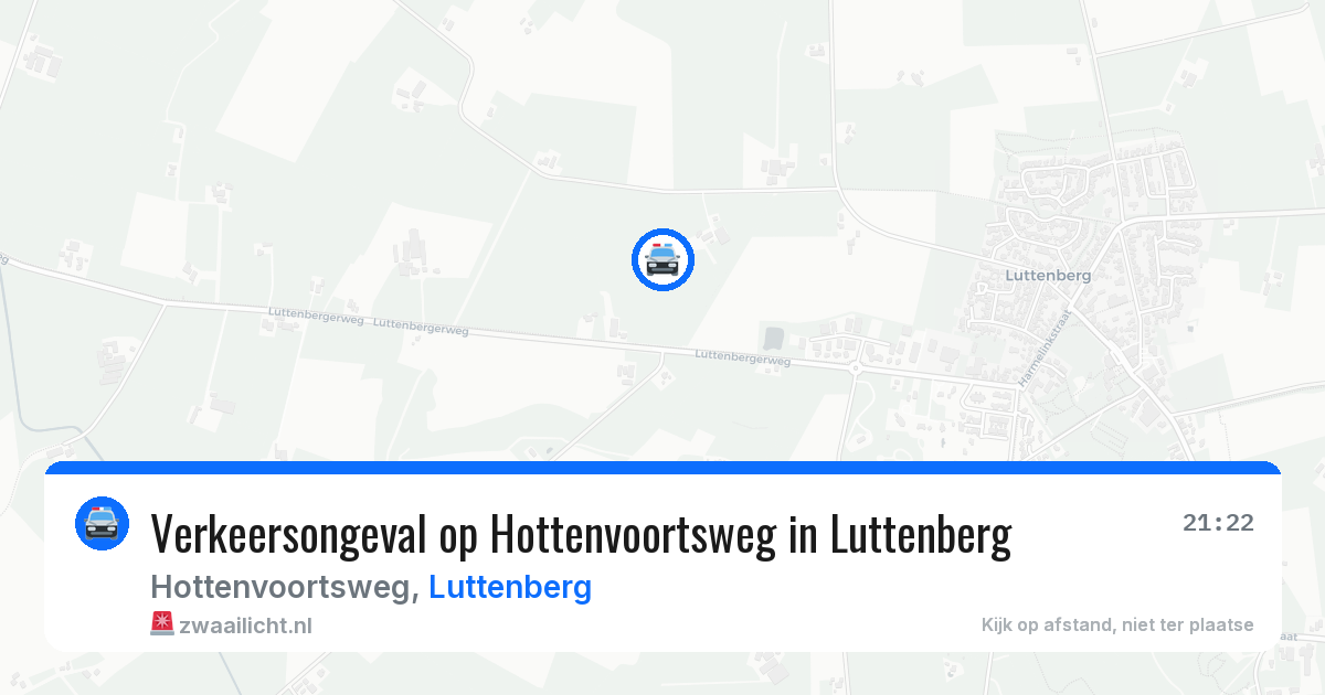 Verkeersongeval op Hottenvoortsweg in Luttenberg — 9 aug 2026