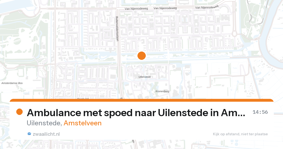 Ambulance met spoed naar Uilenstede in Amstelveen — 27 aug 2026