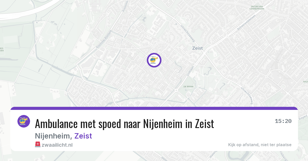 Ambulance met spoed naar Nijenheim in Zeist — 14 jul 2026