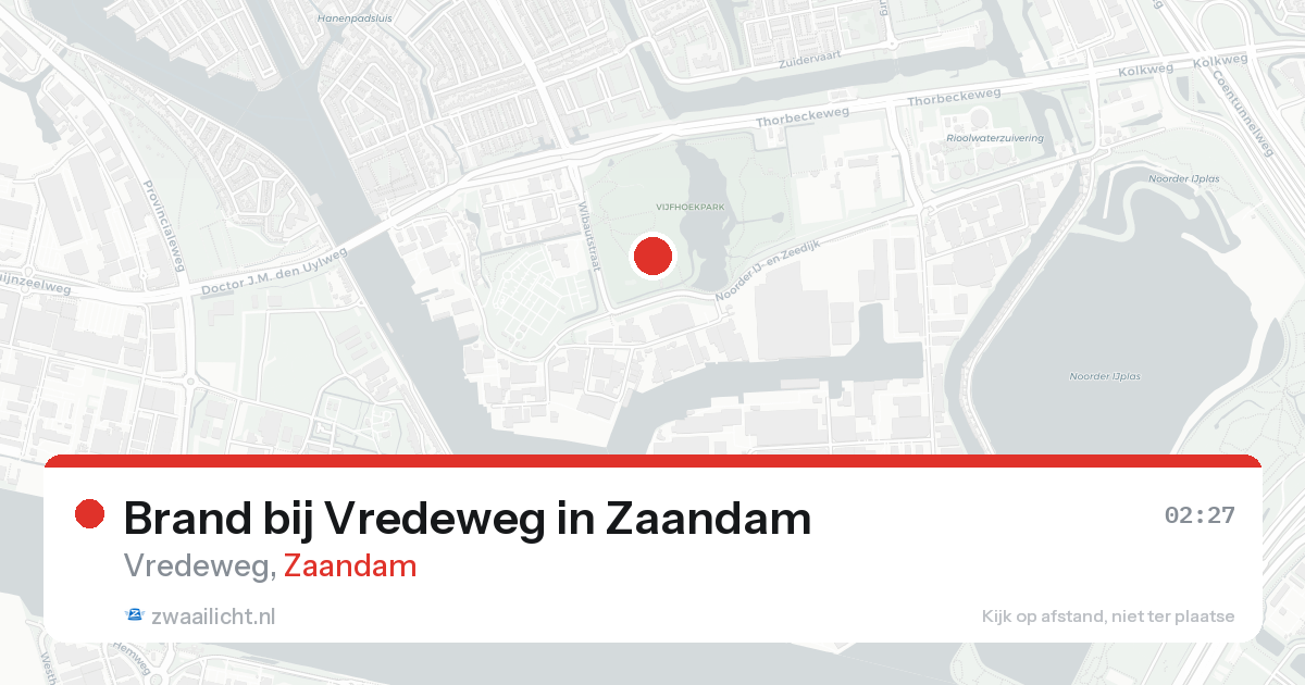 Brand bij Vredeweg in Zaandam — 18 aug 2026