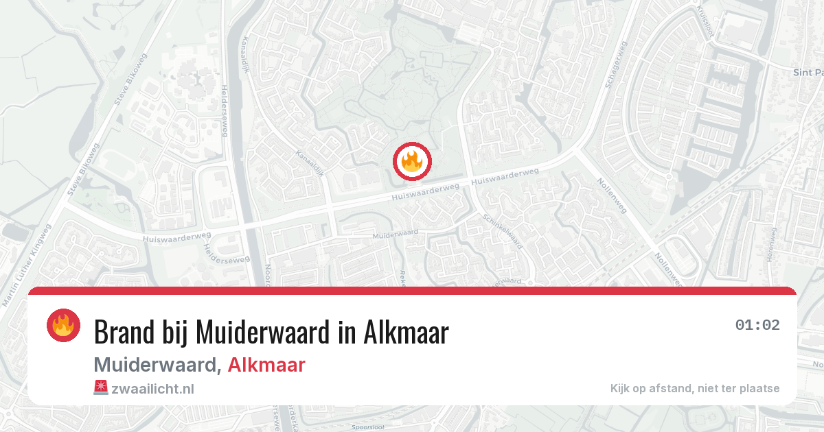 Brand bij Muiderwaard in Alkmaar — 12 jun 2026