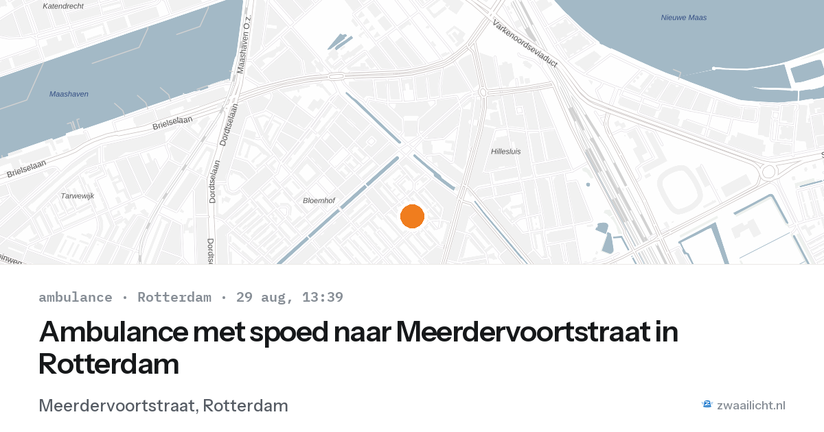 Ambulance met spoed naar Meerdervoortstraat in Rotterdam — 29 aug 2026
