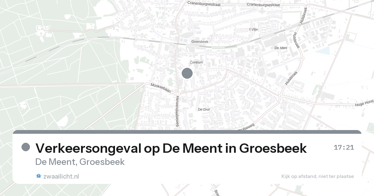 Verkeersongeval op De Meent in Groesbeek — 26 aug 2026