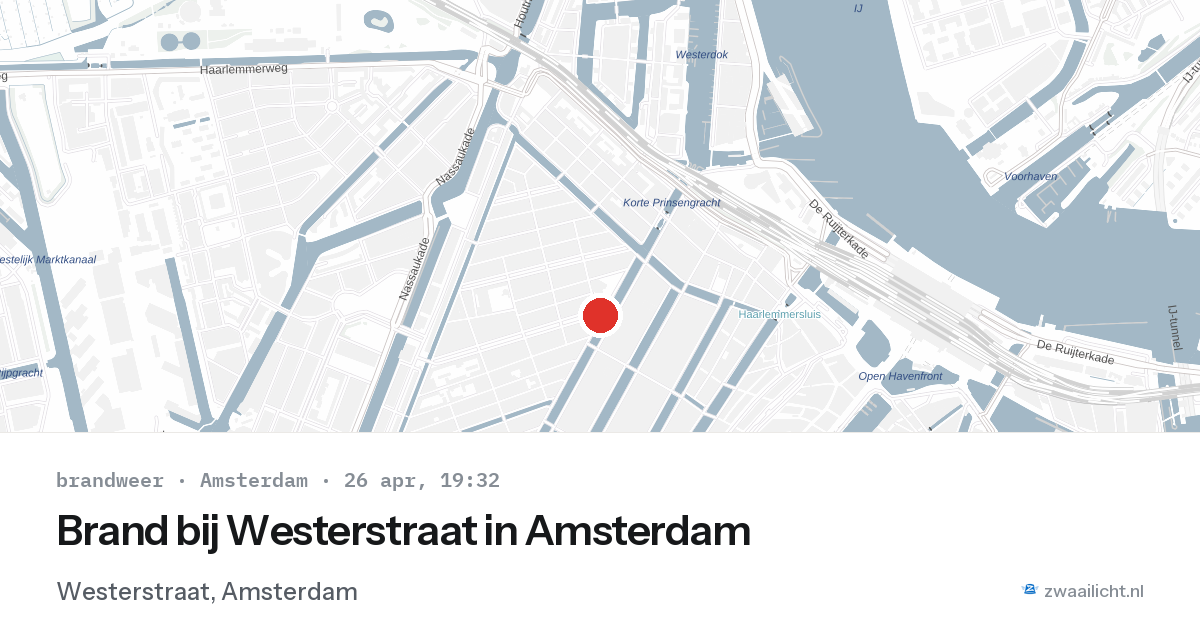 Brand bij Westerstraat in Amsterdam — 26 apr 2026