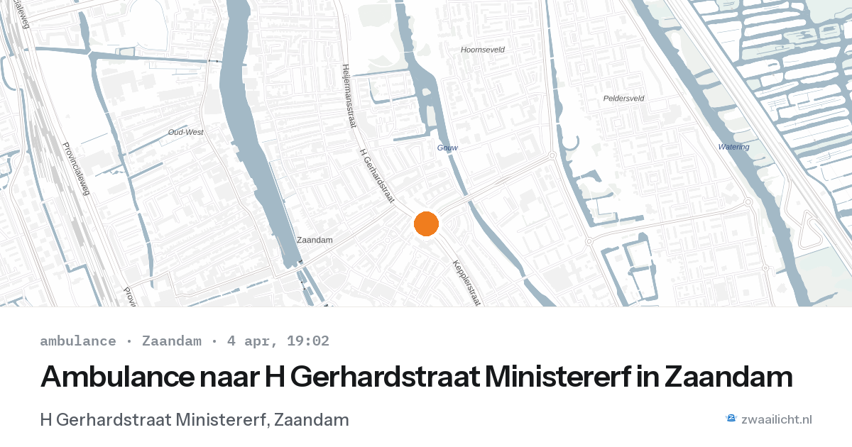 Ambulance naar H Gerhardstraat Ministererf in Zaandam — 4 apr 2026