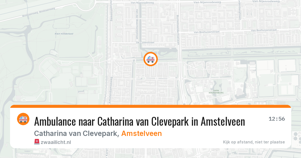 Ambulance naar Catharina van Clevepark in Amstelveen — 1 aug 2026