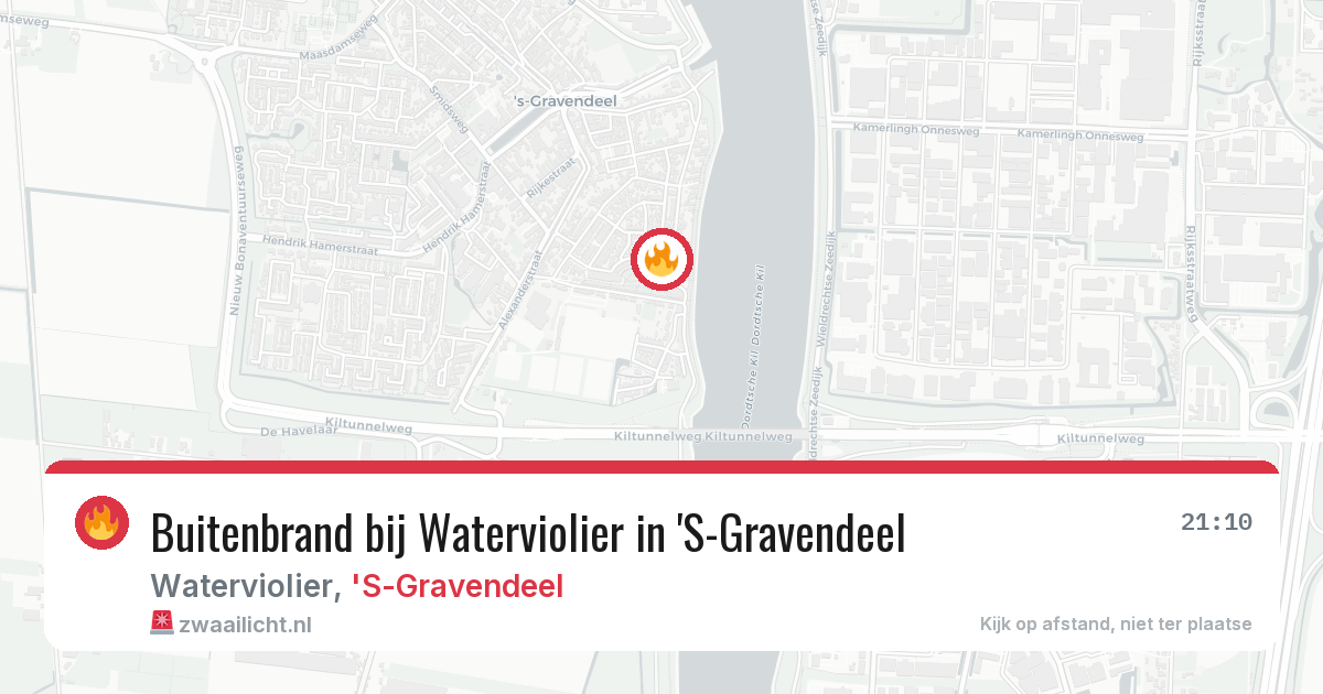 Buitenbrand bij Waterviolier in 'S-Gravendeel — 20 jul 2026