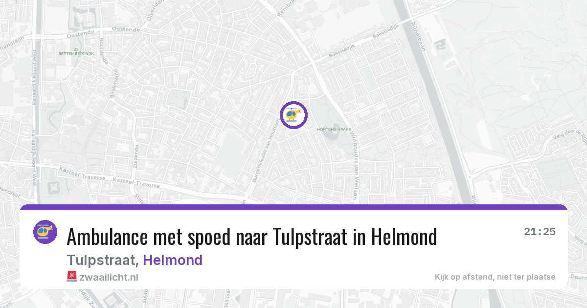 Ambulance met spoed naar Tulpstraat in Helmond — 4 jul 2026