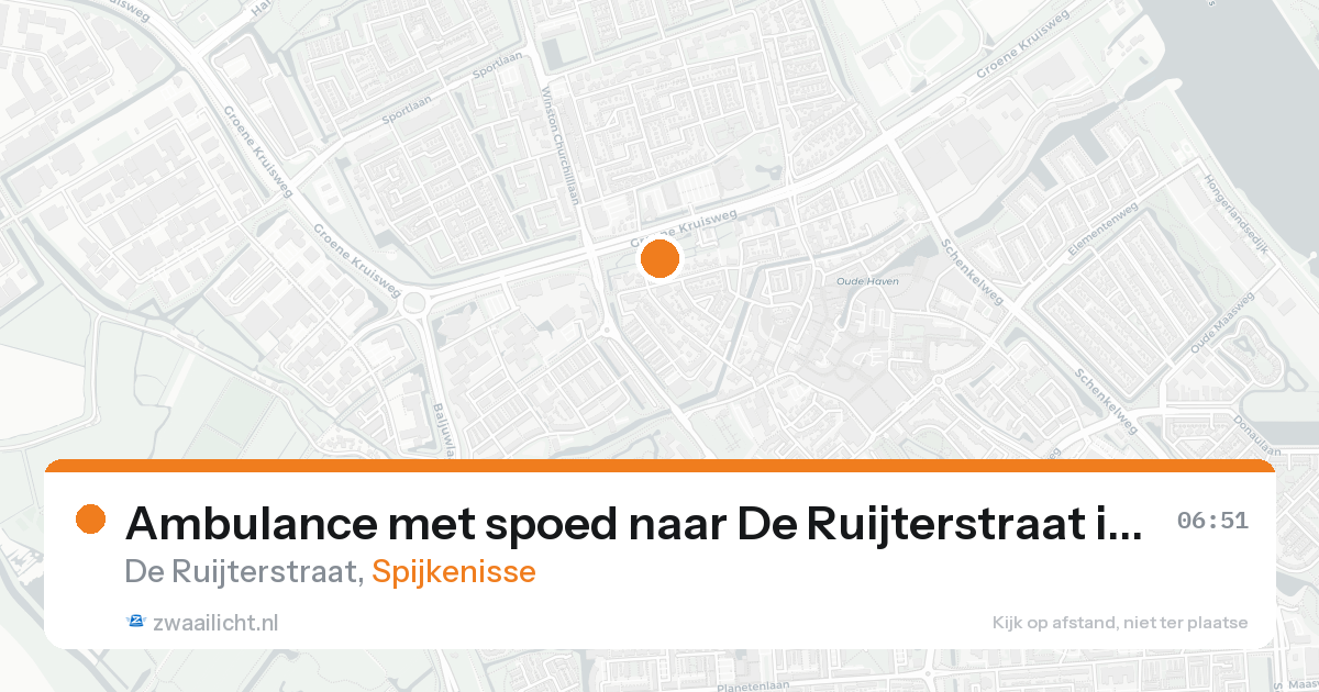Ambulance met spoed naar De Ruijterstraat in Spijkenisse — 25 aug 2026