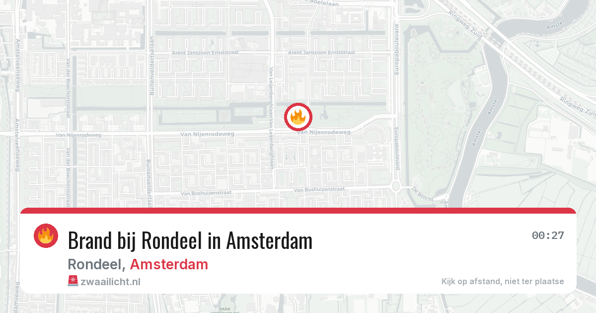 Brand bij Rondeel in Amsterdam — 13 apr 2026