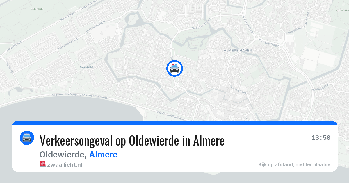 Verkeersongeval op Oldewierde in Almere — 13 feb 2026