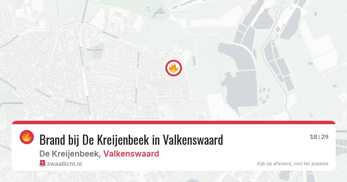 Brand bij De Kreijenbeek in Valkenswaard — 22 feb 2026