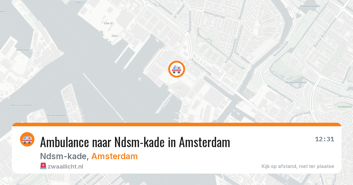 Ambulance naar Ndsm-kade in Amsterdam — 15 mei 2026