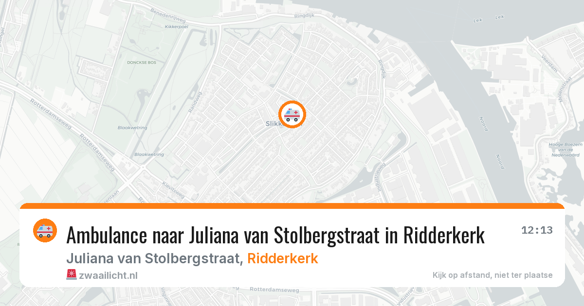 Ambulance naar Juliana van Stolbergstraat in Ridderkerk — 12 aug 2026