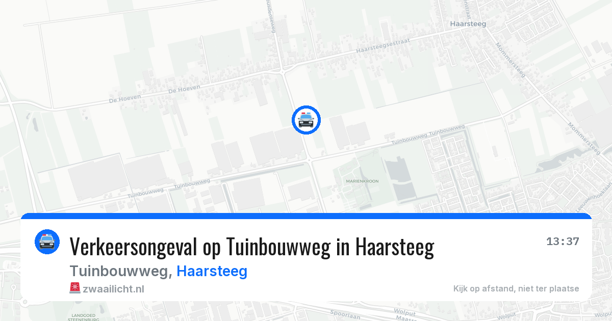 Verkeersongeval op Tuinbouwweg in Haarsteeg — 16 mrt 2026