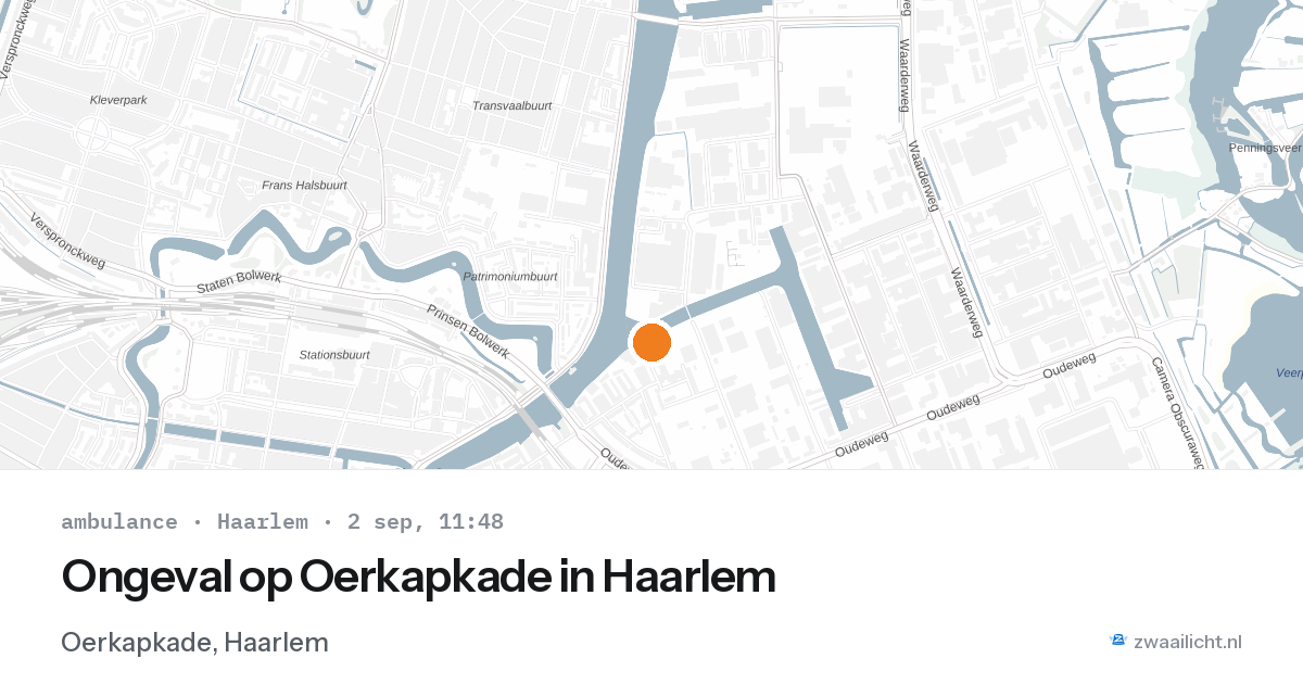 Ongeval op Oerkapkade in Haarlem — 2 sep 2026