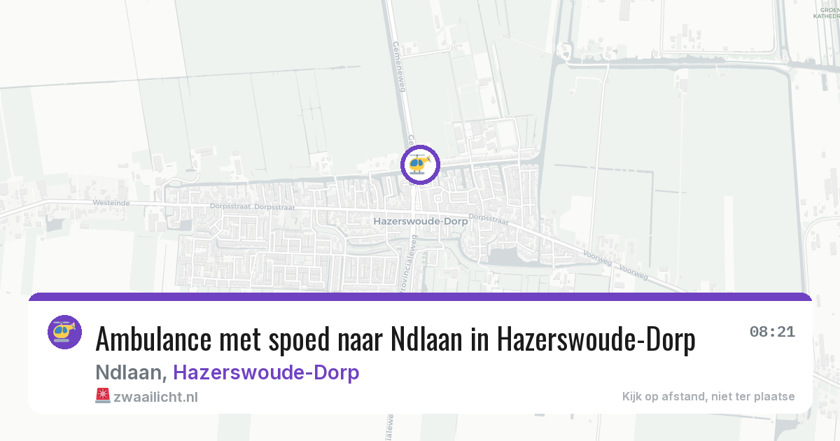 Ambulance met spoed naar Ndlaan in Hazerswoude-Dorp — 4 jul 2026