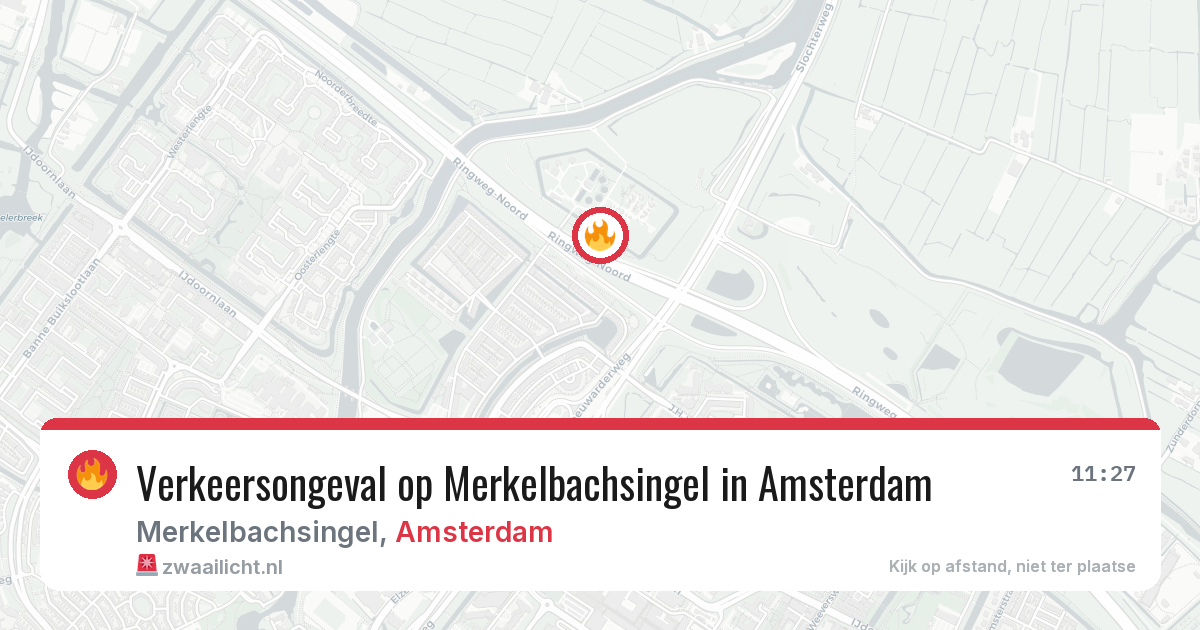 Verkeersongeval op Merkelbachsingel in Amsterdam — 16 jun 2026