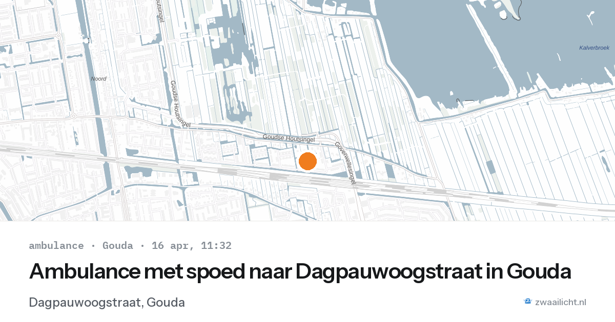 Ambulance met spoed naar Dagpauwoogstraat in Gouda — 16 apr 2026