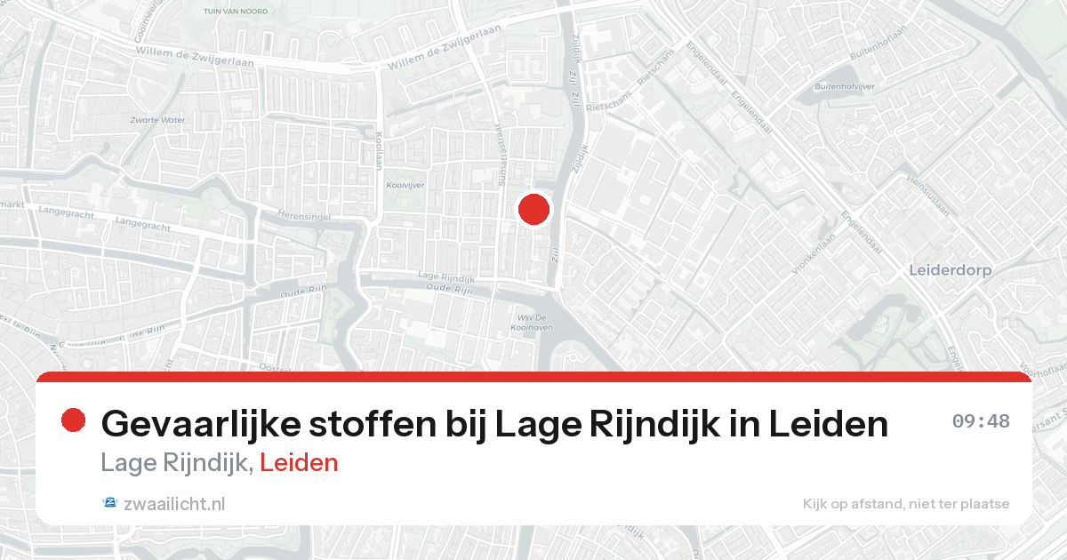 Gevaarlijke stoffen bij Lage Rijndijk in Leiden — 13 apr 2026