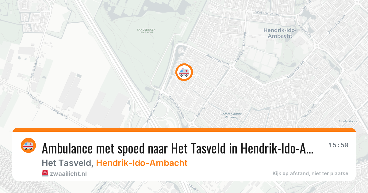 Ambulance met spoed naar Het Tasveld in Hendrik-Ido-Ambacht — 29 mei 2026