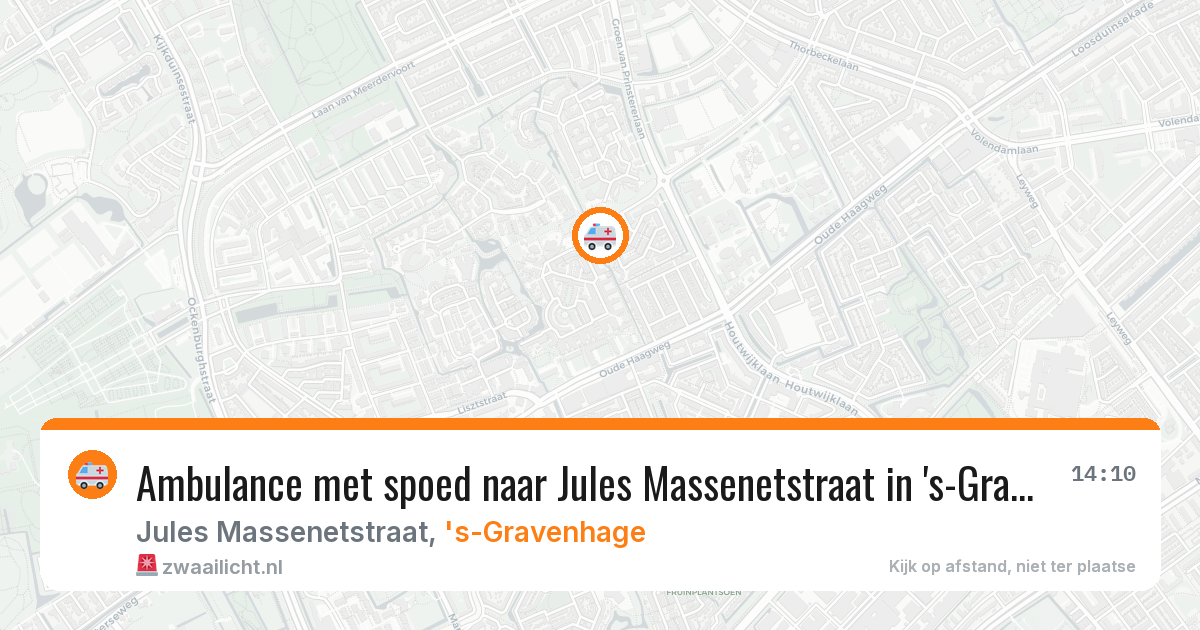 Ambulance met spoed naar Jules Massenetstraat in 's-Gravenhage — 18 mei 2026