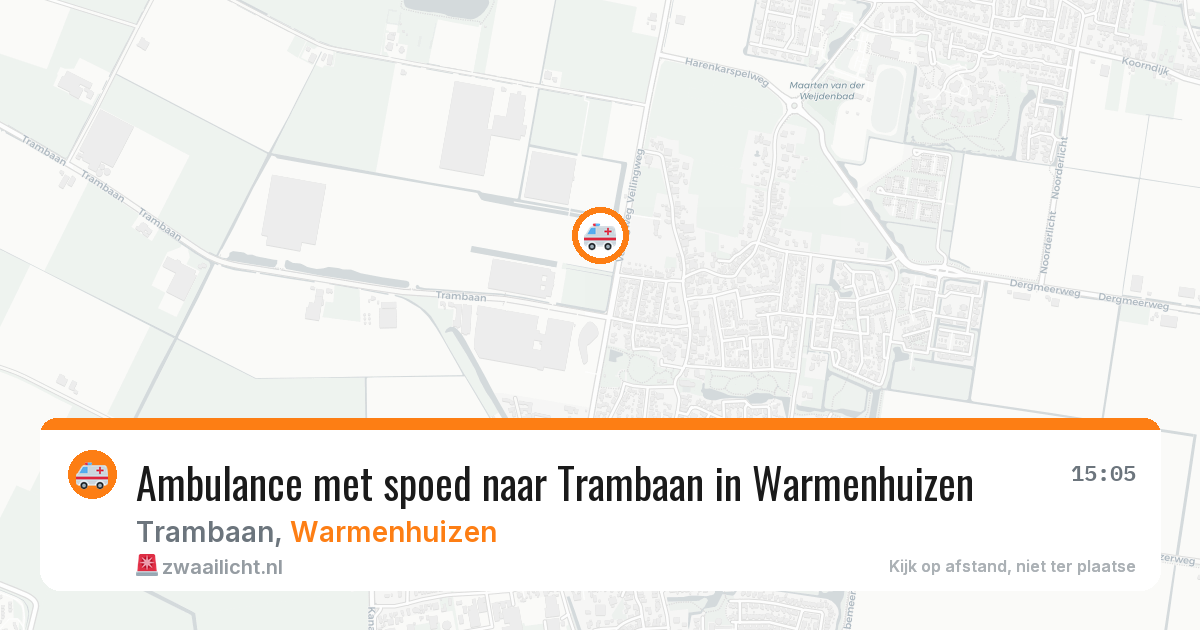 Ambulance met spoed naar Trambaan in Warmenhuizen — 5 mei 2026